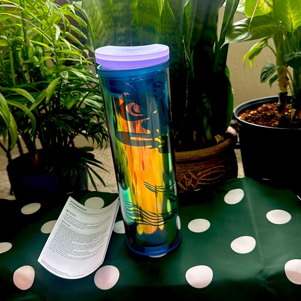 Starbucks 2023 Double Tail Mermaid Insulated Iridescent Tumbler 16oz Blue Purple